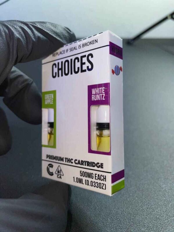 Choices Vape cartridges Green Apple X White Runtz